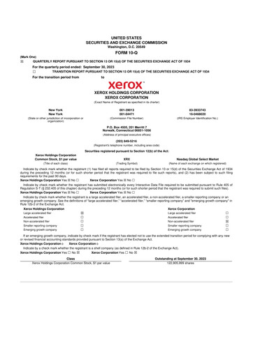 Thumbnail Xerox 10-Q Quarterly Report FY2023 