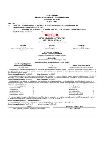 Thumbnail Xerox 10-Q Quarterly Report FY2024 