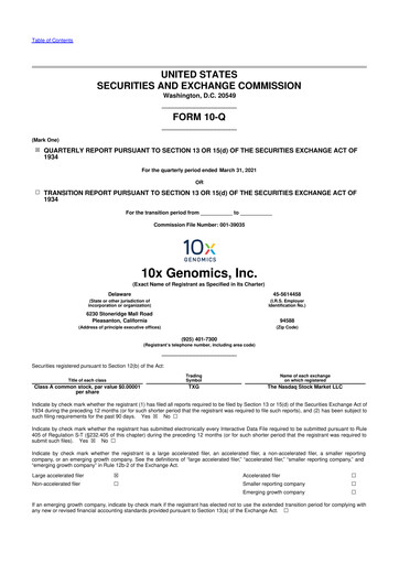 Thumbnail 10x Genomics
 10-Q Quarterly Report FY2021 