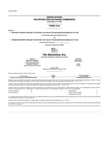 Thumbnail 10x Genomics
 10-Q Quarterly Report FY2021 