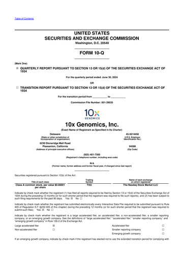 Thumbnail 10x Genomics
 10-Q Quarterly Report FY2024 