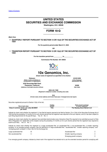 Thumbnail 10x Genomics
 10-Q Quarterly Report FY2025 