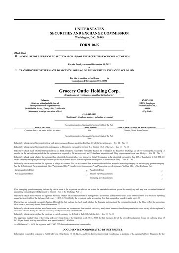 Thumbnail Grocery Outlet
 10-K Annual Report 2022