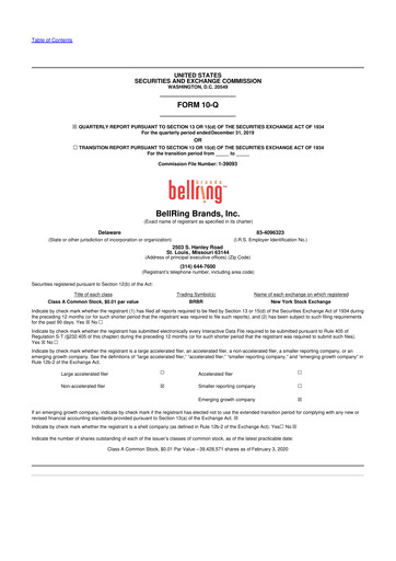 Thumbnail BellRing Brands 10-Q Quarterly Report FY2020 