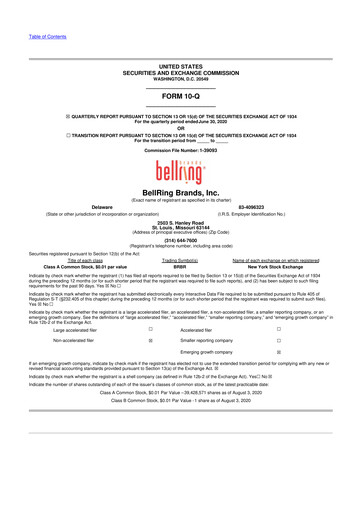 Thumbnail BellRing Brands 10-Q Quarterly Report FY2020 