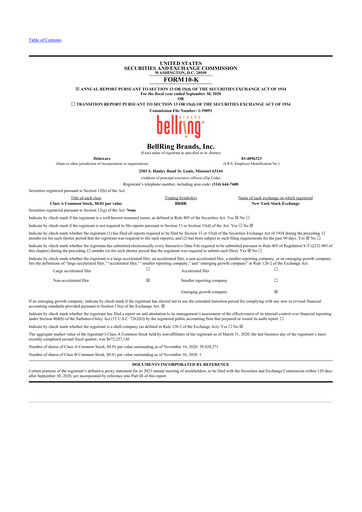 Thumbnail BellRing Brands 10-K Annual Report 2020