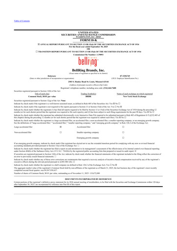 Thumbnail BellRing Brands 10-K Annual Report 