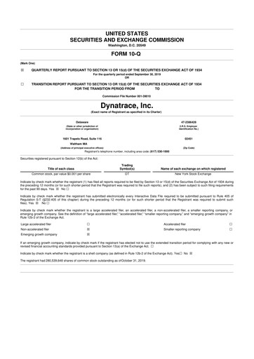 Vorschaubild Dynatrace 10-Q Quartalsbericht 2020 
