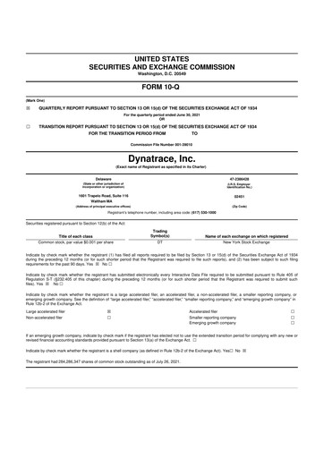 Vorschaubild Dynatrace 10-Q Quartalsbericht 2022 