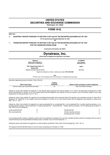 Vorschaubild Dynatrace 10-Q Quartalsbericht 2023 