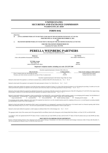 Thumbnail Perella Weinberg Partners 10-K Annual Report 2021