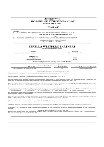 Thumbnail Perella Weinberg Partners 10-K Annual Report 2022