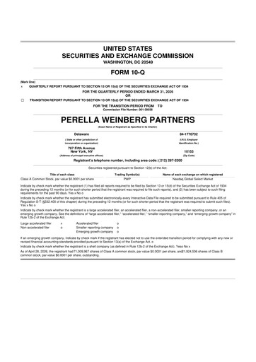 Vorschaubild Perella Weinberg Partners 10-Q Quartalsbericht  