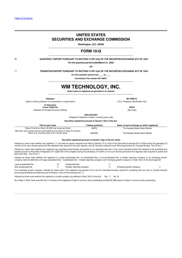 Thumbnail WM Technology 10-Q Quarterly Report FY2022 