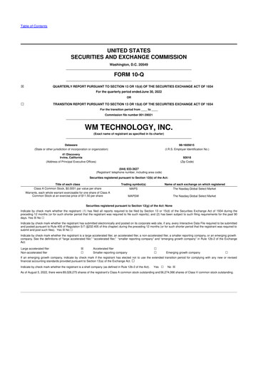 Thumbnail WM Technology 10-Q Quarterly Report FY2022 