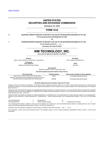 Thumbnail WM Technology 10-Q Quarterly Report FY2024 