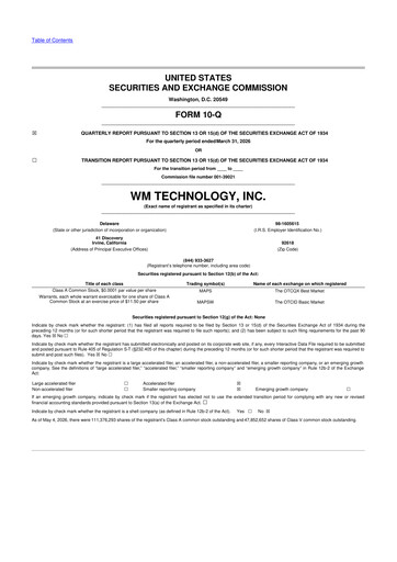 Thumbnail WM Technology 10-Q Quarterly Report FY 