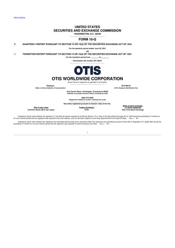 Thumbnail Otis Worldwide 10-Q Quarterly Report FY2021 