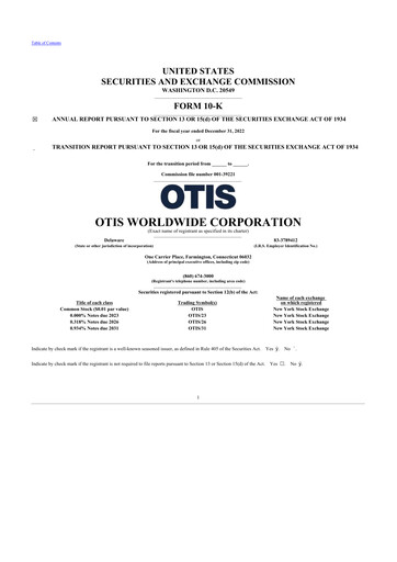 Thumbnail Otis Worldwide 10-K Annual Report 2022