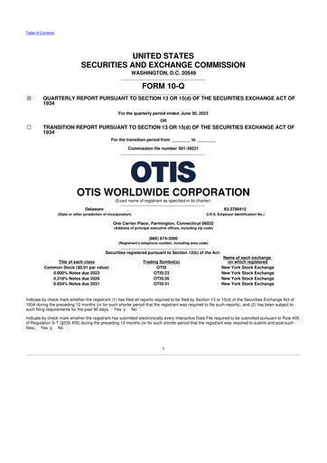 Thumbnail Otis Worldwide 10-Q Quarterly Report FY2023 