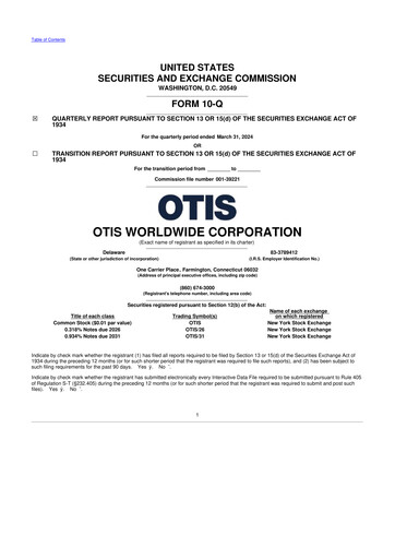 Thumbnail Otis Worldwide 10-Q Quarterly Report FY2024 