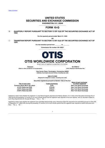 Thumbnail Otis Worldwide 10-Q Quarterly Report FY2025 