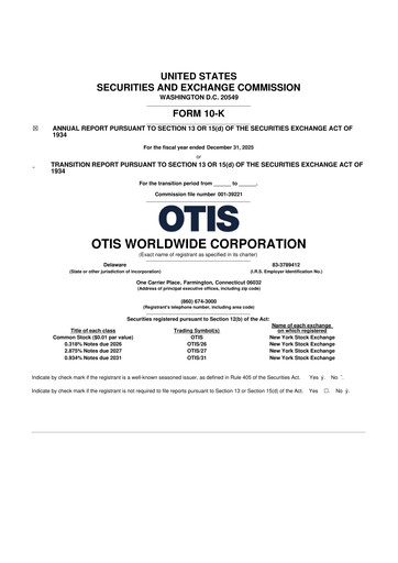Vorschaubild Otis Worldwide 10-K Jahresbericht 2025