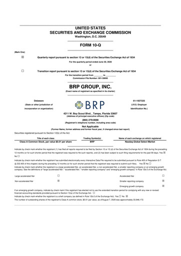 Vorschaubild Baldwin Insurance Group 10-Q Quartalsbericht 2020 