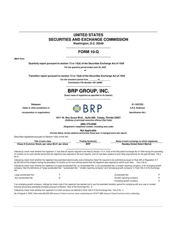 Vorschaubild Baldwin Insurance Group 10-Q Quartalsbericht 2022 