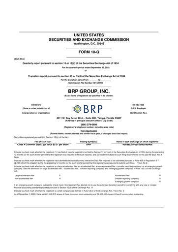 Vorschaubild Baldwin Insurance Group 10-Q Quartalsbericht 2022 