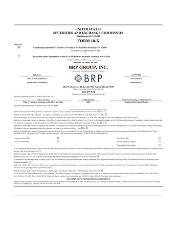 Thumbnail Baldwin Insurance Group 10-K Annual Report 2022