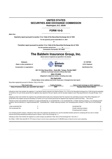 Vorschaubild Baldwin Insurance Group 10-Q Quartalsbericht 2024 