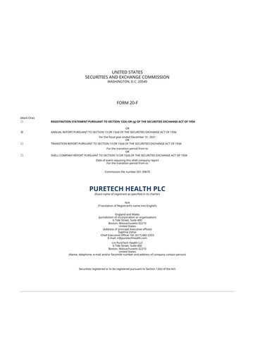 Thumbnail PureTech Health 20-F Annual Report 2021