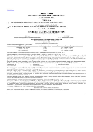 Thumbnail Carrier Global 10-K Annual Report 2024