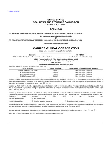 Vorschaubild Carrier Global 10-Q Quartalsbericht 2026 