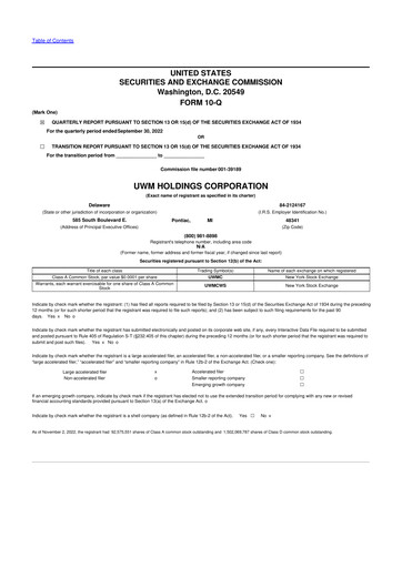 Vorschaubild UWM Holdings
 10-Q Quartalsbericht 2022 
