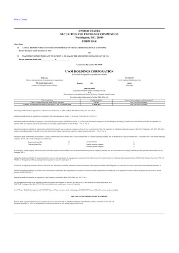 Miniature UWM Holdings
 10-K Rapport annuel 2023