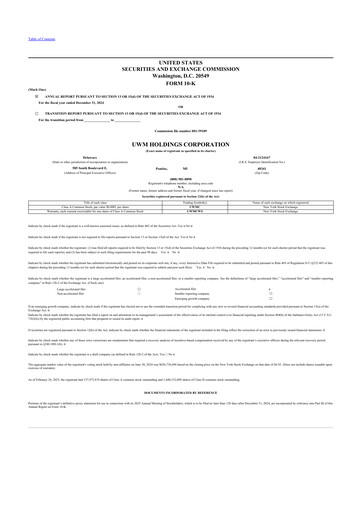 Miniature UWM Holdings
 10-K Rapport annuel 2024