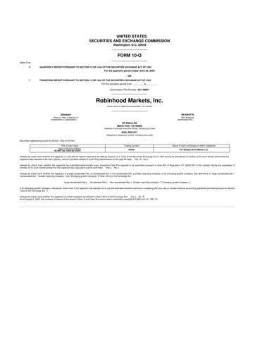 Vorschaubild Robinhood 10-Q Quartalsbericht 2024 