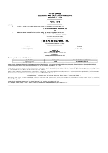 Vorschaubild Robinhood 10-Q Quartalsbericht 2024 