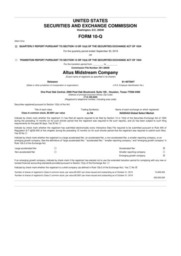 Thumbnail Kinetik 10-Q Quarterly Report FY2019 