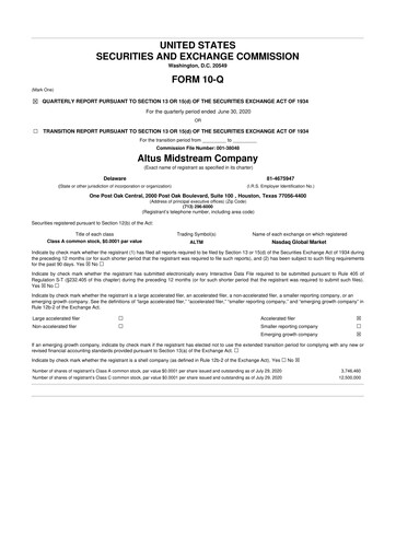 Thumbnail Kinetik 10-Q Quarterly Report FY2020 