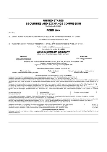 Thumbnail Kinetik 10-K Annual Report 2020