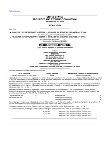 Thumbnail MediaCo Holding 10-Q Quarterly Report FY2023 