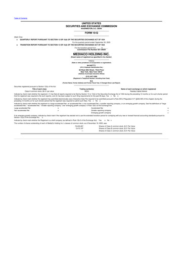 Thumbnail MediaCo Holding 10-Q Quarterly Report FY2025 