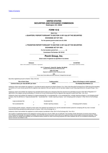 Thumbnail Porch Group 10-Q Quarterly Report FY2026 