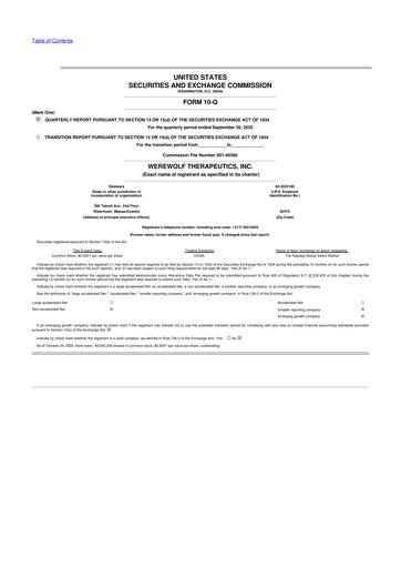 Thumbnail Werewolf Therapeutics 10-Q Quarterly Report FY2025 