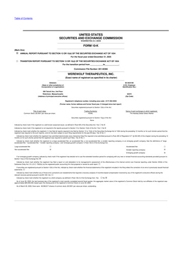 Thumbnail Werewolf Therapeutics 10-K Annual Report 2025