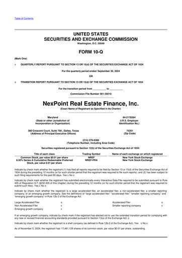 Vorschaubild NexPoint Real Estate Finance 10-Q Quartalsbericht 2024 
