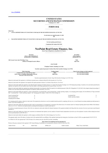Thumbnail NexPoint Real Estate Finance 10-K Annual Report 2024